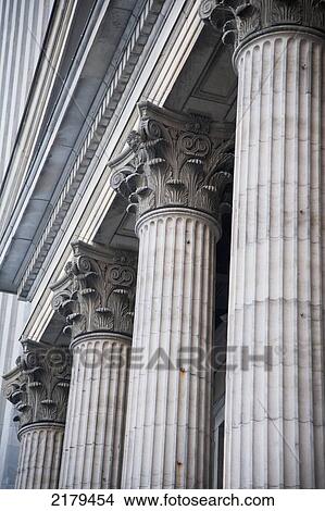 Picture - Architectural Detail On Columns; Montreal Quebec Canada. Fotosearch