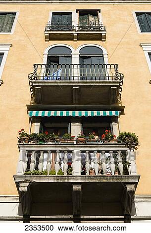 Stock Image - Architectural Details On A Building; Venice, Italy. Fotosearch