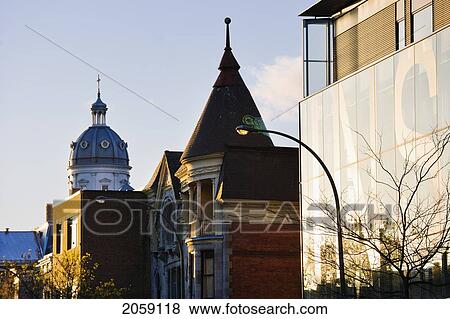 Stock Photo - Architecture On Saint-Denis Street, Montreal, Quebec. Fotosearch