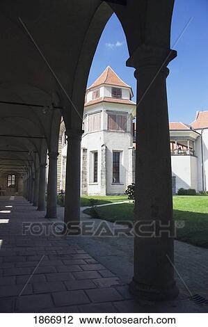 Archway And Gardens, Telc, Czech Republic View Large Photo Image Stock Image - Archway And Gardens, Telc, Czech Republic. Fotosearch