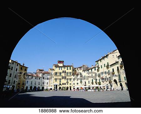 Archway In Main Square, Lucca View Large Photo Image Stock Photo - Archway In Main Square, Lucca. Fotosearch
