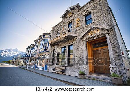 Stock Image - Arctic Brotherhood Hall Along Main Street; Skagway, Alaska, Usa. Fotosearch