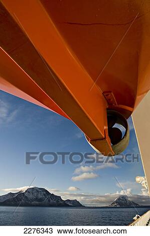 Stock Image - Arctic Circle as seen from onboard the Hurtigrunta cruise ship MS Nordlys in wintertime; Norway. Fotosearch