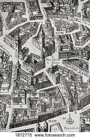 Area Of San Juan, Madrid. From The Plan Drawn By Pedro Texeira Albernaz, 1595 To 1662. Portuguese Mapmaker For The Spanish Court Of Felipe Iii. From The Book El Conde-Duque De Olivares, La Pasion De Mandar By G. Mara±on Published 1936. View Large Photo Image Stock Photography - Area Of San Juan, Madrid. From The Plan Drawn By Pedro Texeira Albernaz, 1595 To 1662. Portuguese Mapmaker For The Spanish Court Of Felipe Iii. From The Book El Conde-Duque De Olivares, La Pasion De Mandar By G. Mara±on Published 1936.. Fotosearch