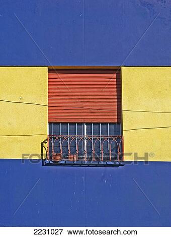 Stock Photo - Argentina, Buenos Aires, Window; La Boca. Fotosearch
