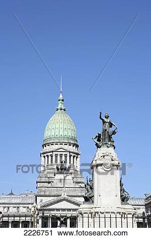 Stock Image - Argentina, Congress Building (Congreso Nacional) of Argentine Parliament; Buenos Aires. Fotosearch