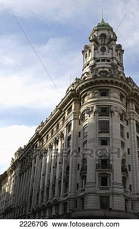 Stock Photograph - Argentina, Grand buildings on Avenida de Mayo; Buenos Aires. Fotosearch
