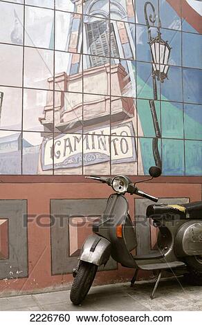 Argentina, La Boca; Buenos Aires, Scooter in Caminito View Large Photo Image Stock Image - Argentina, La Boca; Buenos Aires, Scooter in Caminito. Fotosearch