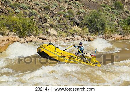 Arizona, Grand Canyon National Park, Man Rafting On The Colorado River, Large Rapids. Editorial Use Only. View Large Photo Image Stock Image - Arizona, Grand Canyon National Park, Man Rafting On The Colorado River, Large Rapids. Editorial Use Only.. Fotosearch