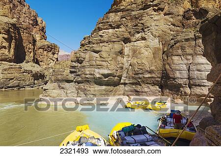 Arizona, Grand Canyon National Park, Rafting Tour On The Colorado River, Rafts Tied Up At The Entrance To Havasu Falls. Editorial Use Only. View Large Photo Image Stock Image - Arizona, Grand Canyon National Park, Rafting Tour On The Colorado River, Rafts Tied Up At The Entrance To Havasu Falls. Editorial Use Only.. Fotosearch