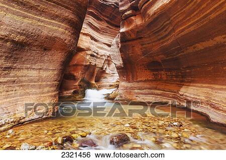 Stock Photograph - Arizona, Grand Canyon National Park, Upper Deer Creek, Creek Narrows Among Canyon.. Fotosearch