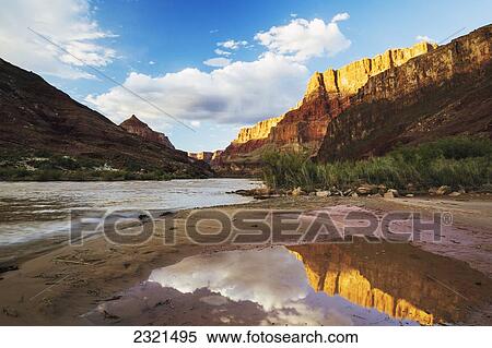 Stock Photography - Arizona, Grand Canyon National Park, Colorado River Vista At Sunset.. Fotosearch