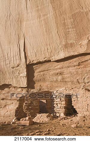 Picture - Arizona, Navajo Tribal Park, Monument Valley, Mystery Valley, Ruins of an Anasazi Indian House.. Fotosearch