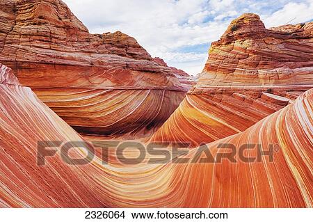 Picture - Arizona, Page, North Coyote Buttes, A Rock Formation Called The Wave.. Fotosearch