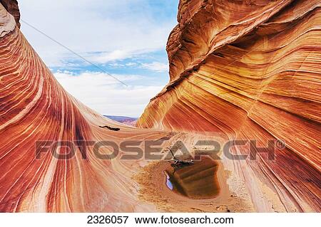 Arizona, Page, North Coyote Buttes, The Wave Rock Formation. View Large Photo Image Stock Photo - Arizona, Page, North Coyote Buttes, The Wave Rock Formation.. Fotosearch