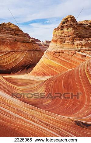 Stock Photography - Arizona, Page, North Coyote Buttes, The Wave Rock Formation.. Fotosearch