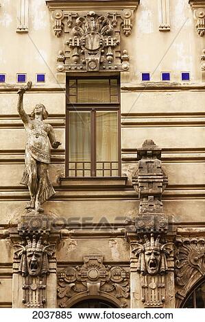 Art Nouveau Architecture; Riga Latvia View Large Photo Image Stock Photography - Art Nouveau Architecture; Riga Latvia. Fotosearch