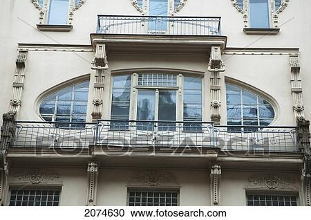 Stock Image - Art Nouveau Building Designed By Mikhail Eisenstein On 4 Alberta Street, Riga, Latvia. Fotosearch