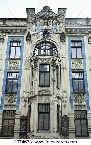 Stock Image - Art Nouveau Building Designed By Mikhail Eisenstein On 8 Alberta Street, Riga, Latvia. Fotosearch