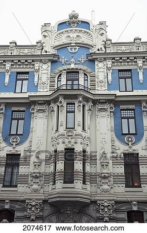 Art Nouveau Building Designed By Mikhail Eisenstein On 10B Elizabetes Street, Riga, Latvia View Large Photo Image Stock Photo - Art Nouveau Building Designed By Mikhail Eisenstein On 10B Elizabetes Street, Riga, Latvia. Fotosearch