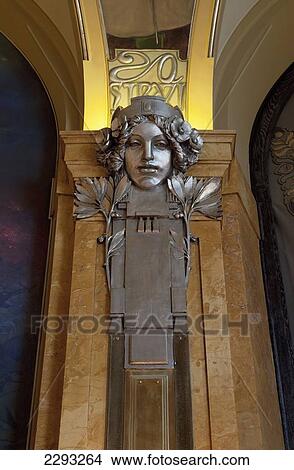 Picture - Art Nouveau detail in the Majors Parlor in the Obecni dum (Municipal House), designed by Alfons Mucha, Prague, Czech Republic, Europe. Fotosearch