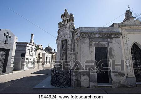 Picture - Art Nouveau mausoleum at the Cementerio de la Recoleta, Buenos Aires, Capital Federal, Argentina. Fotosearch