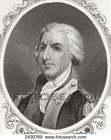 Stock Photo - Arthur St. Clair, 1737 - 1818. American soldier and politician, major general in the Continental Army during the American Revolutionary War. From Gallery of Historical and Contemporary Portraits, Engravings.. Fotosearch