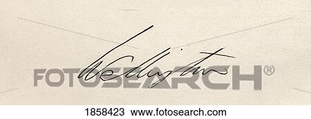 Stock Image - Arthur Wellesley, 1St Duke Of Wellington, 1769-1852. Signature. British Soldier And Statesman. From The Book ÃƒÂ¢Ã¢â€šÂ¬Ã…â€œNational Portrait Gallery Volume IÃƒÂ¢Ã¢â€šÂ¬Ã‚Â Published 1830.. Fotosearch
