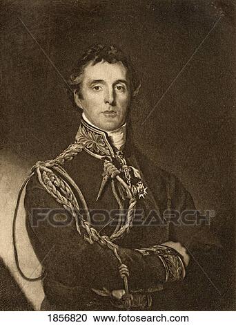 Stock Image - Arthur Wellesley 1St Duke Of Wellington 1769-1852 British Soldier And Statesman Engraved By Emery Walker After Sir T. Lawrence. From The Book The Letters Of Queen Victoria 1844-1853 Vol Iipublished 1907.. Fotosearch