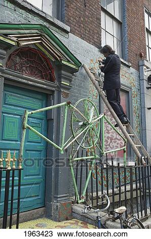 Artist Painting His House, Dublin, Ireland View Large Photo Image Stock Image - Artist Painting His House, Dublin, Ireland. Fotosearch