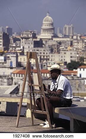 Artist With Cigar, Background View Of City View Large Photo Image Stock Photo - Artist With Cigar, Background View Of City. Fotosearch
