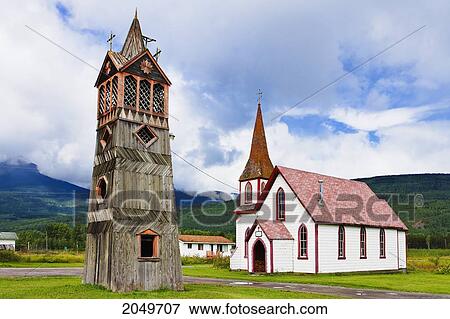 Artist's Choice: Bell Tower And St. Paul's Anglican Church, Gitwangak, Northern British Columbia View Large Photo Image Stock Photo - Artist's Choice: Bell Tower And St. Paul's Anglican Church, Gitwangak, Northern British Columbia. Fotosearch