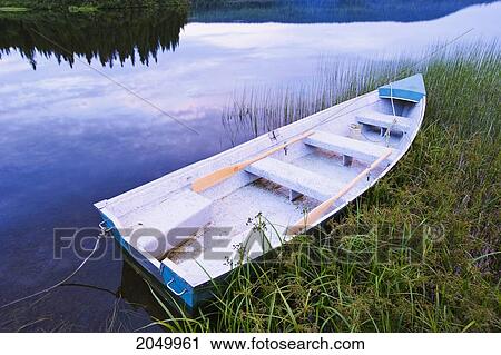 Stock Image - Artist's Choice: Boat In Rimouski Lake, Bas-Saint-Laurent Region, Rimouski Wildlife Reserve, Quebec. Fotosearch