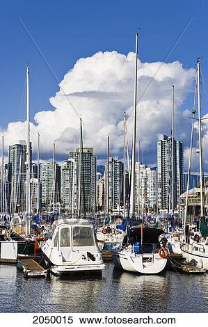 Stock Photography - Artist's Choice: City Skyline And False Creek Harbour, Vancouver, British Columbia. Fotosearch