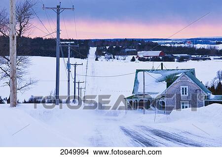 Picture - Artist's Choice: Rural Scenery In Winter, Bas-Saint-Laurent Region, Saint-Clement, Quebec. Fotosearch