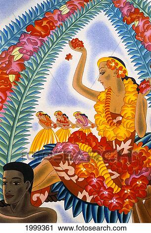 Artwork depicting female pacific islanders View Large Photo Image Stock Image - Artwork depicting female pacific islanders. Fotosearch