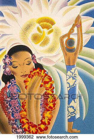 Artwork depicting female pacific islanders View Large Photo Image Stock Image - Artwork depicting female pacific islanders. Fotosearch