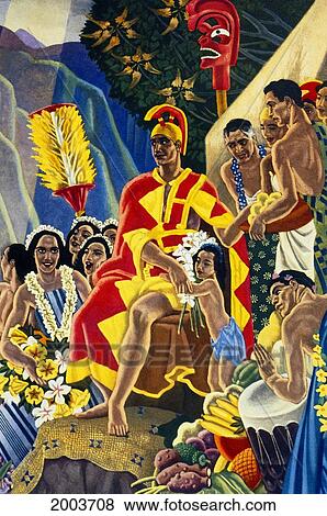 Stock Photo - Artwork depicting pacific islanders. Fotosearch