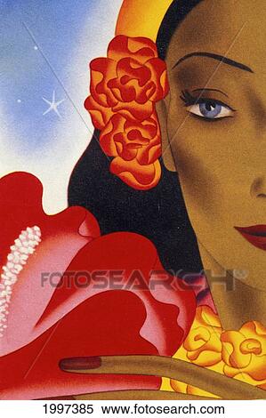 Artwork of a pacific islander woman and tropical flowers View Large Photo Image Stock Photography - Artwork of a pacific islander woman and tropical flowers. Fotosearch