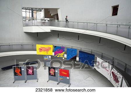Stock Photo - Artwork on display in gallery; Nagasaki, Japan. Fotosearch