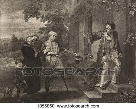 Stock Image - As You Like It. Act Ii. Scene Vii. The Seven Ages Of Man. Sixth Age. From The Boydell Shakespeare Gallery Published Late 19Th Century. After A Painting By Robert Smirke.. Fotosearch