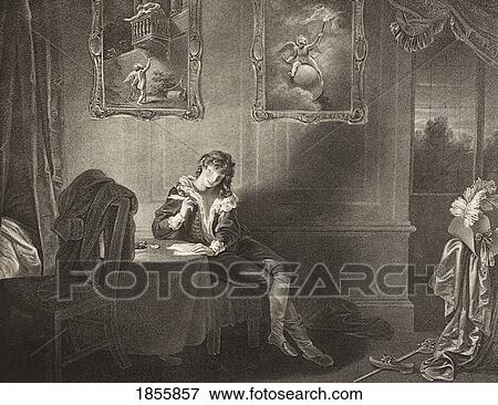 Stock Photo - As You Like It. Act Ii. Scene Vii. The Seven Ages Of Man. Third Age. From The Boydell Shakespeare Gallery Published Late 19Th Century. After A Painting By Robert Smirke.. Fotosearch