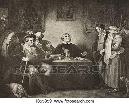 Stock Photo - As You Like It. Act Ii. Scene Vii. The Seven Ages Of Man. Fifth Age. From The Boydell Shakespeare Gallery Published Late 19Th Century. After A Painting By Robert Smirke.. Fotosearch