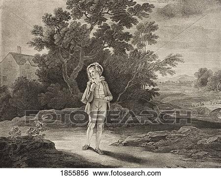 Stock Photograph - As You Like It. Act Ii. Scene Vii. The Seven Ages Of Man. Second Age. From The Boydell Shakespeare Gallery Published Late 19Th Century. After A Painting By Robert Smirke.. Fotosearch