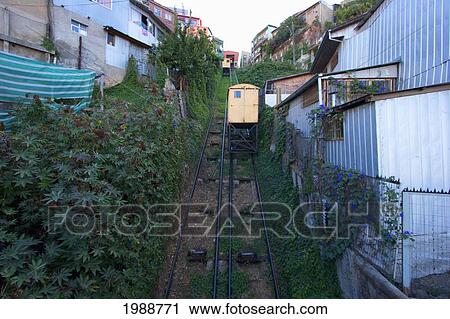 Stock Image - Ascensor Florida Funicular Elevator, Valparaiso, Valparaiso Region, Chile. Fotosearch