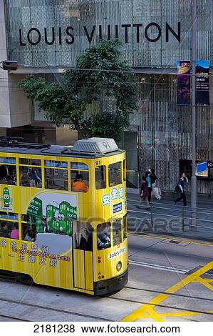 Stock Photo - Asia, China, Hong Kong, Central Trams. Fotosearch