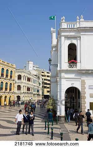Asia, China, Macau, Senate Square, Largo De Senado View Large Photo Image Stock Photo - Asia, China, Macau, Senate Square, Largo De Senado. Fotosearch