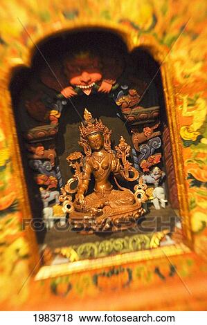 Stock Photo - Asian Art, Close-Up Of Exotic Golden Sculpture.. Fotosearch