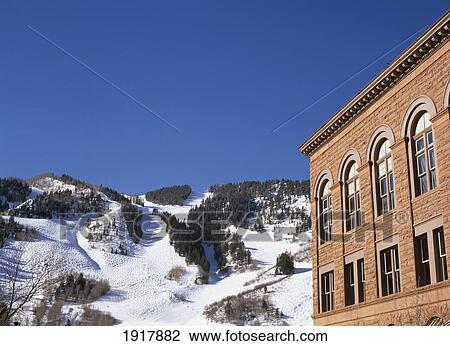 Aspen Mountain And Old Building View Large Photo Image Stock Image - Aspen Mountain And Old Building. Fotosearch