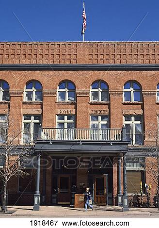 Stock Photo - Aspen Mountain And Old Building. Fotosearch